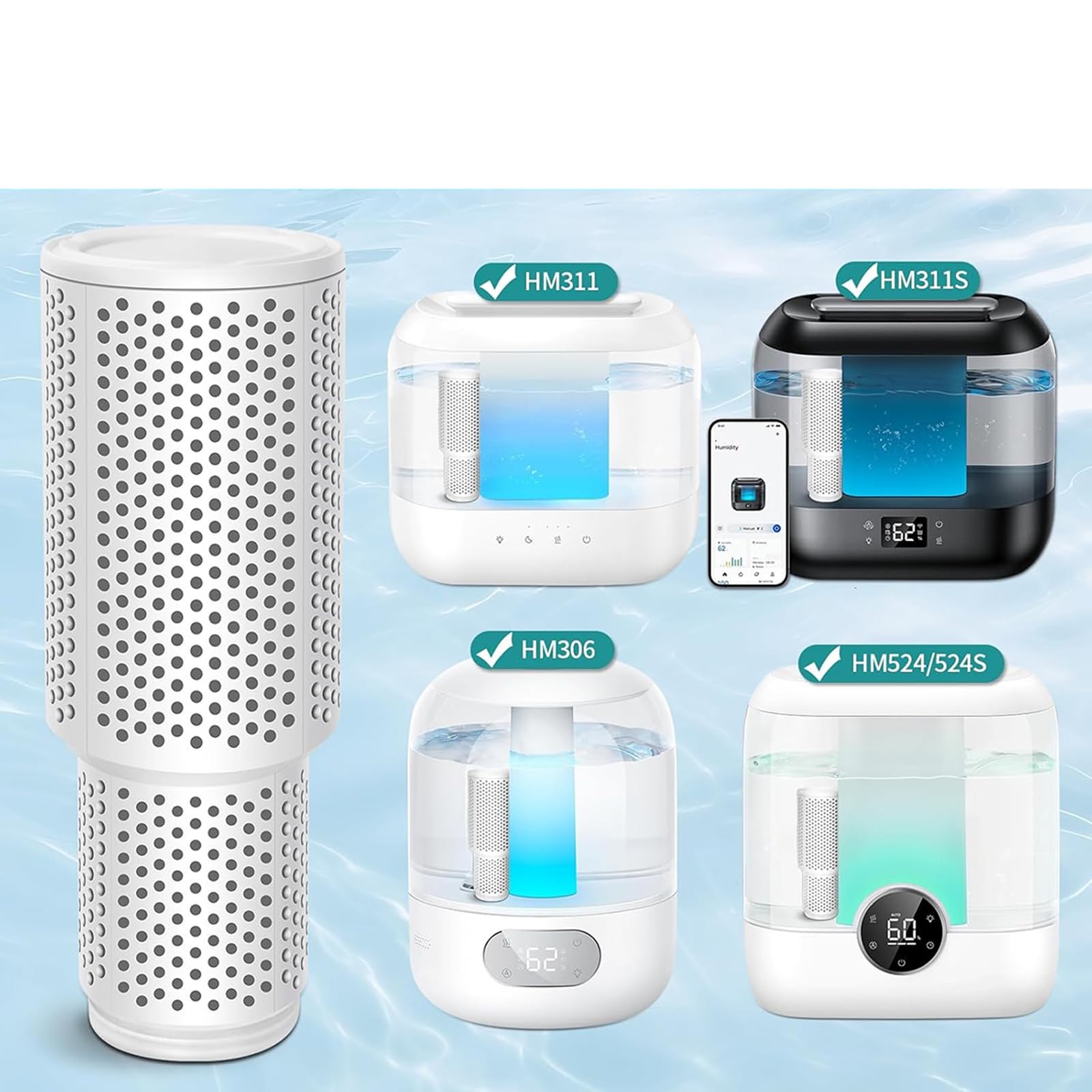 Cartucho de desmineralización de repuesto para humidificador HM306 HM311 HM311S HM524 HM524S