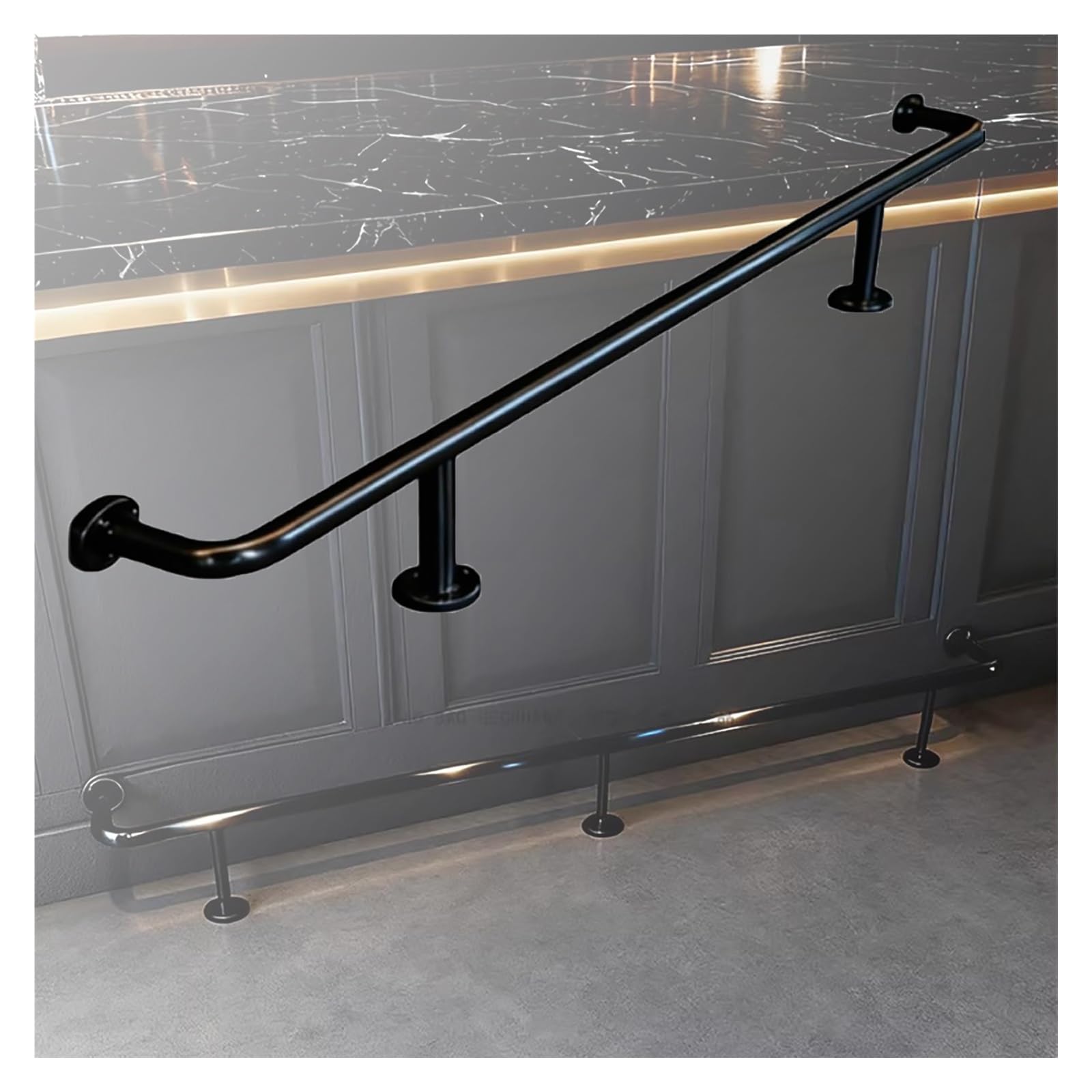 Repose-pieds de bar en acier inoxydable | Kit complet de 195 cm avec quincaillerie incluse