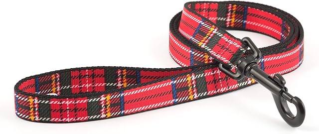 Ancol Nylon Tartan Lead Red (1 m x 19 mm)