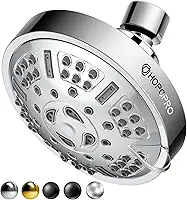 HOPOPRO Chuveiro de alta pressão atualizado com 9 configurações, marca recomendada pela NBC News Chuveiro fixo ajustável para banheiro Chuveiro multifuncional para baixo fluxo de água (cromado)