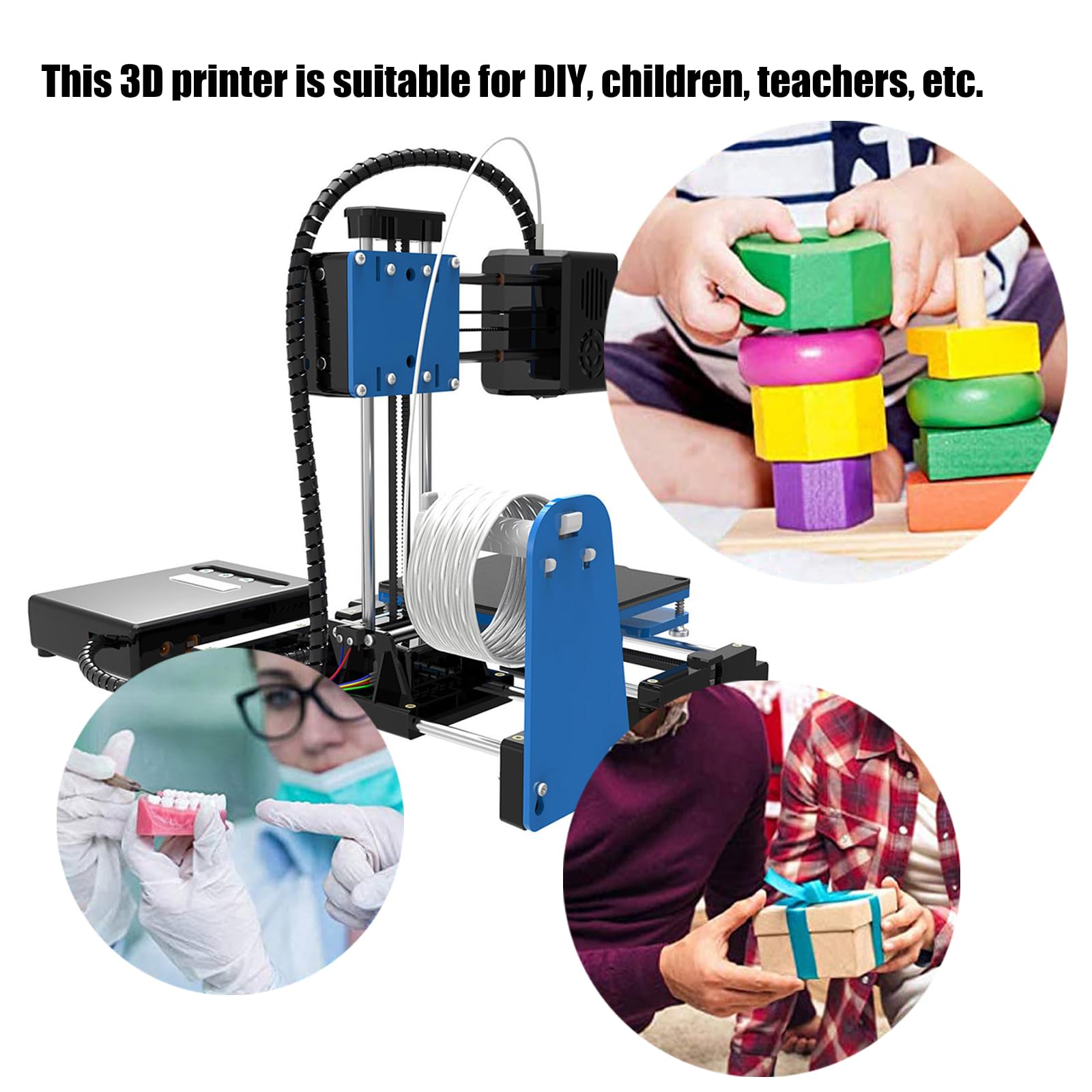 Desktop-3D Drucker, vollständig zusammengebauter 3D Drucker mit 0, 4-mm Düse für und Anfänger, Druckgröße 100 x 100 x 100 mm, große Druckgröße