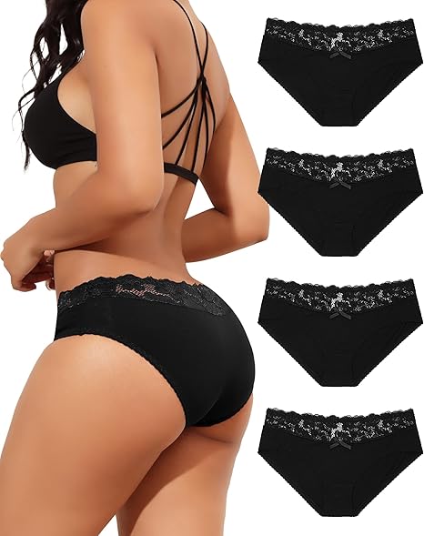 Mutande Donna Cotone Bikini A Gamba Alta - Confezione Da 6 Slip - Vita Bassa, Comode E Sexy - Multicolore