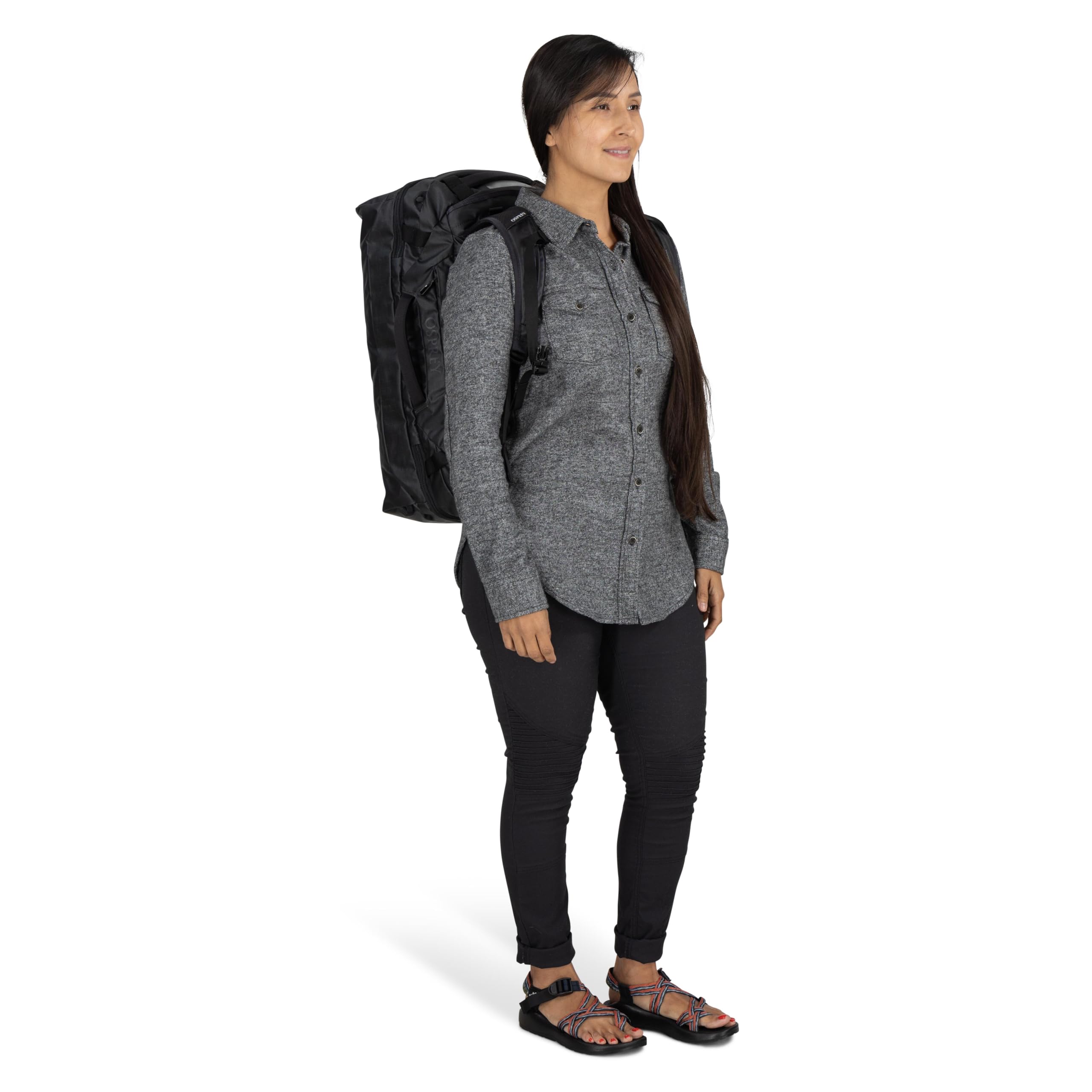 Osprey Transporter Squffel 44L - Trwała, Kwadratowa Dzielona Torba Podróżna, Raven Black