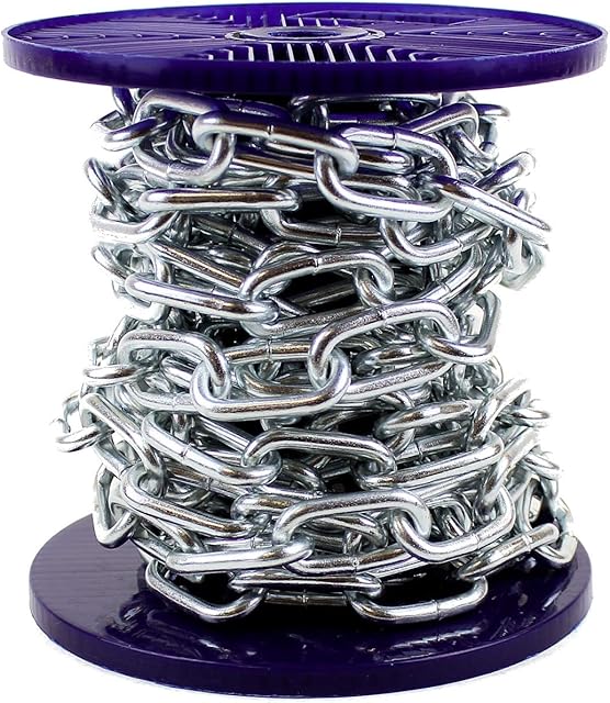 Ali's DIY Strong BZP Bright Zinc Plated Heavy Duty Steel Chain 3MM - 5 Metre Custom Cut Length