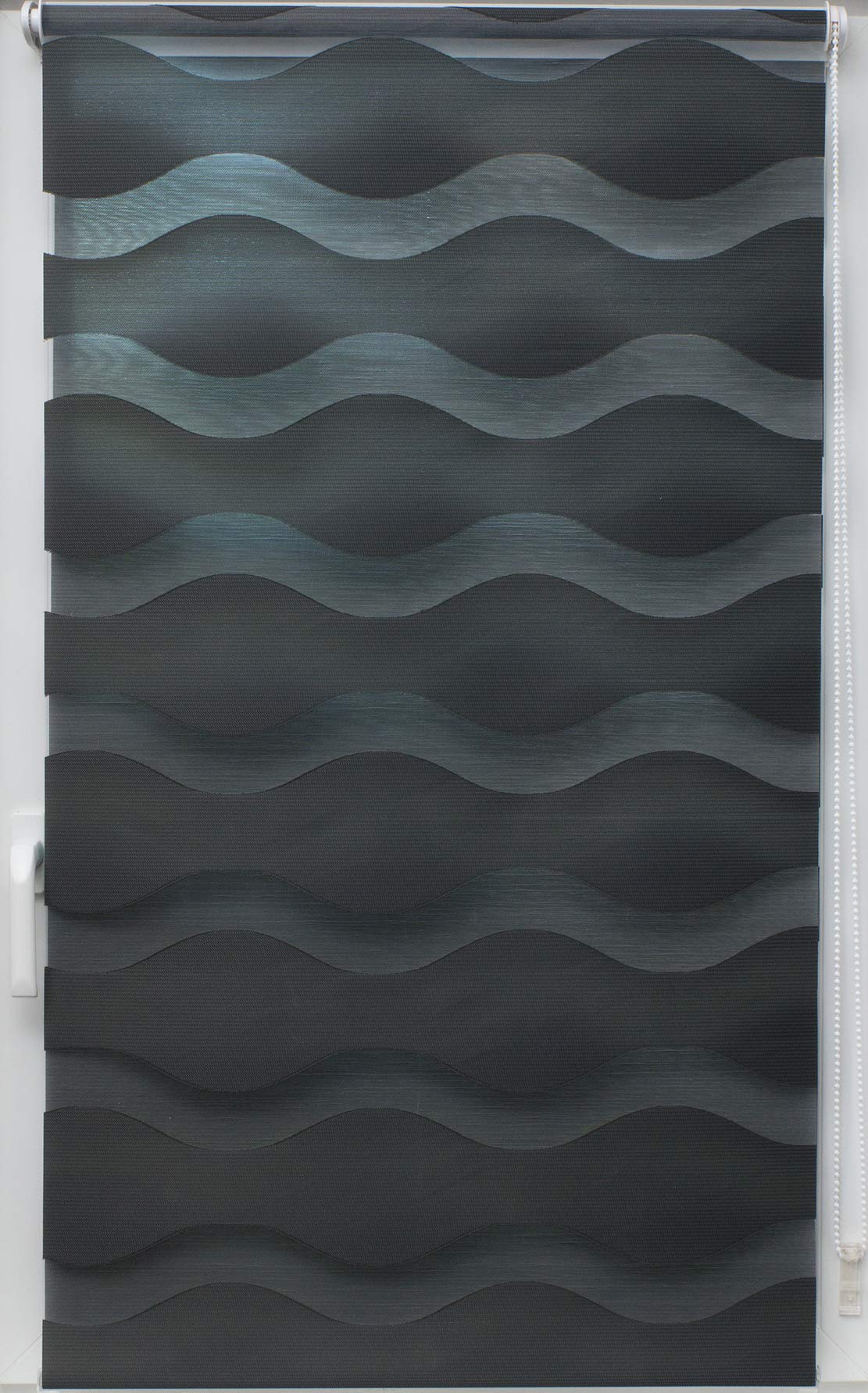 Sunlines Welle Klemmfix, grau, 120 x 150 Doppelrollo, PES, 120 x 150cm