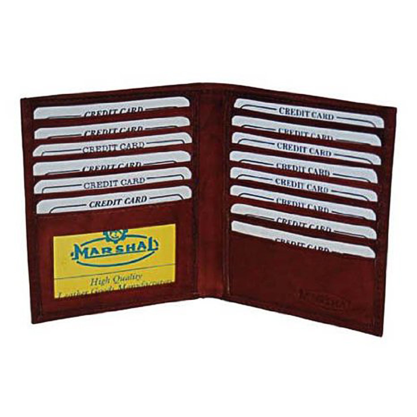 MARSHAL Bi-fold High End Leather Credit Card Holder #1502CF