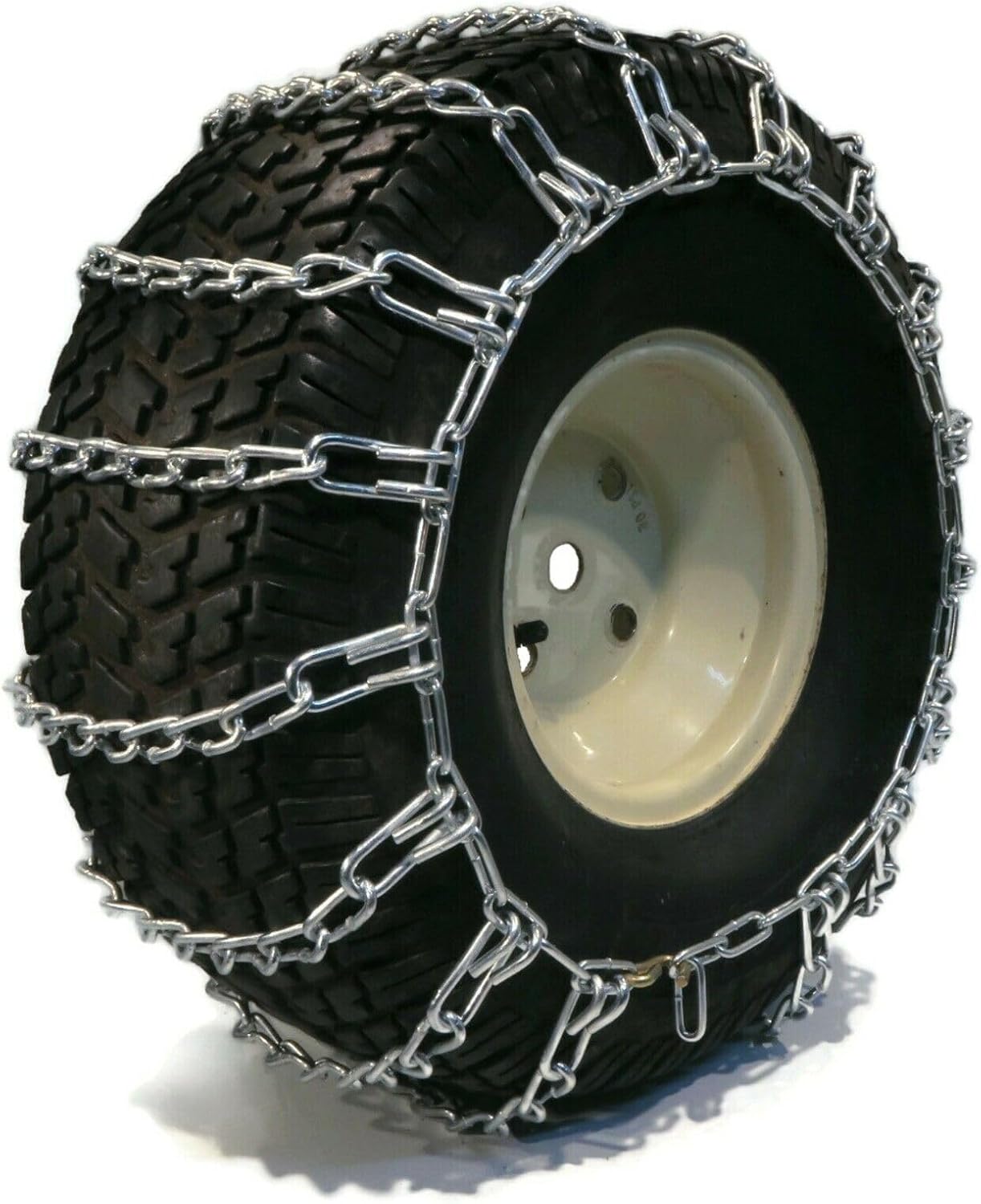 GaRcan Pair of 2 Link Tire Chains 20x10x8 for Lawn Mower & Garden Tractor, Replacement for John Deere OEM, BLACK