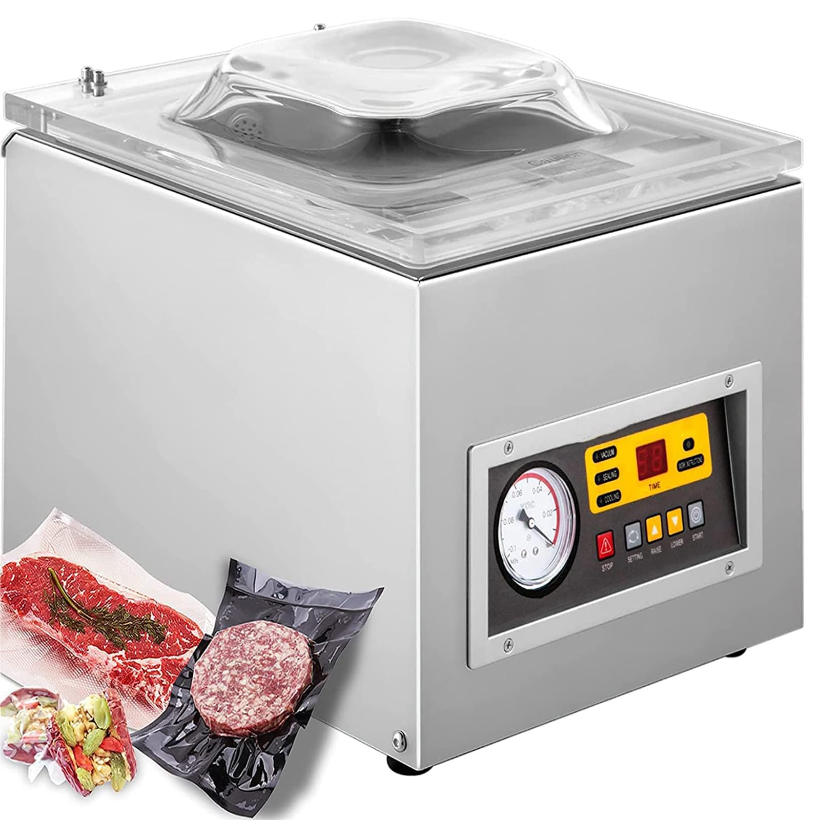 Eiwitany Intelligent Digital Control Chamber Vacuum Sealer with Stainless Steel Chamber, for Household and Commercial Food Preservation