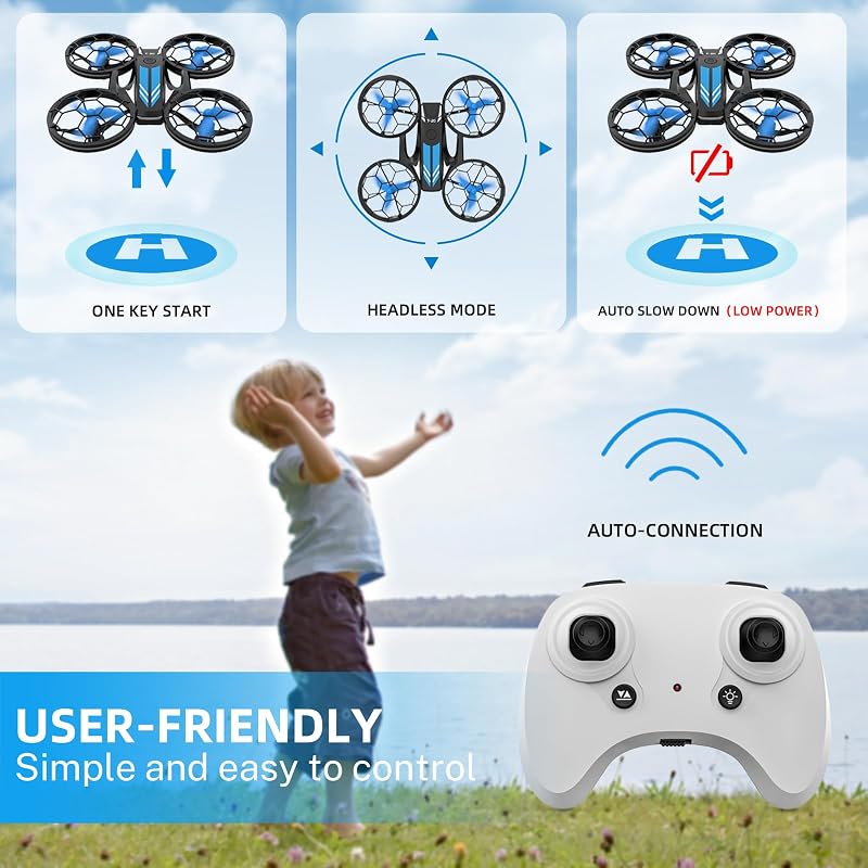 TEEROK T20 Mini Drón Gyerekeknek - RC Quadrocopter 3 Akkumulátorral, Magasságtartással, Fejnélküli Móddal, 3D Flip Funkcióval - Távirányítós