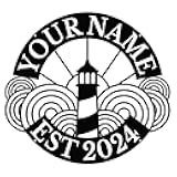 Generic Personalized Lighthouse Sea Name metal Signs,Custom Shed Metal Wall Decor,Black Metal Wall Art Decor,Home Metal Signs Plaques,Outdoor wall Decorative Signage (Style B)