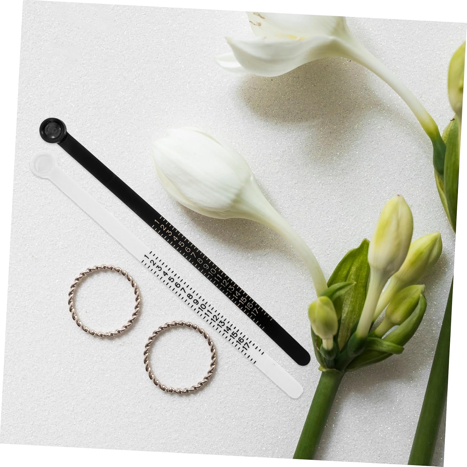 2pcs Ring Measuring Tools Accurate Ring Sizer Mandrel Stick Finger Sizing Gauge Tape Jewelry Sizing Tool for Men Women Compact Lightweight Design for