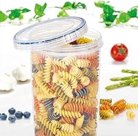 Vista 5 de LocknLock Easy Essentials - Tapas de almacenamiento de alimentos Twist, recipientes herméticos, sin BPA, altas - 44 oz - para pasta, transparente
