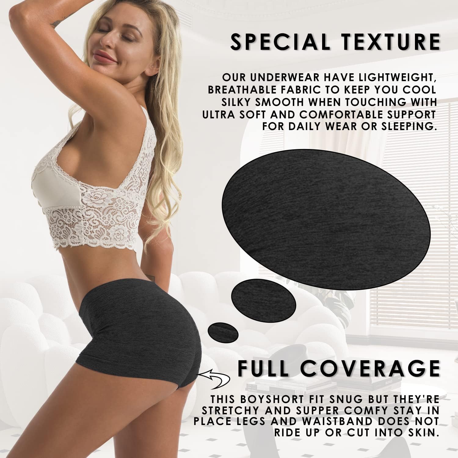 R RUXIA Women's Boyshorts Underwear Seamless Boy Shorts Panties Soft Stretch Boxer Briefs 5 Packs(Regular & Plus Size) - Image 6