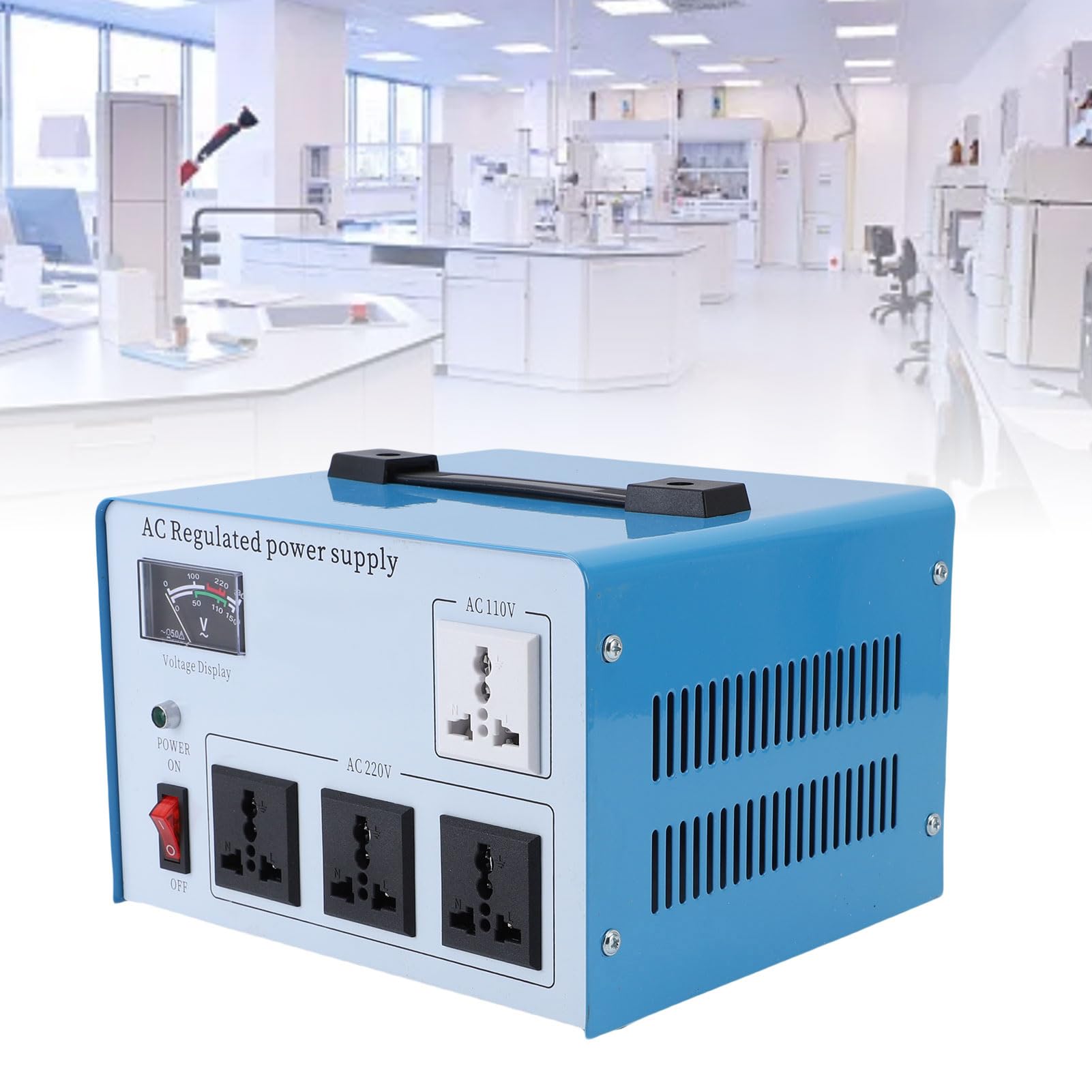 Hyuduo AC-geregeltes Netzteil, ABS-Spannungswandler-Transformator, 1500 W, Einphasiger Automatischer Spannungsregler, 160 Bis 250 V, für Heim- und Büroelektronik (160–250 V EU-Stecker)