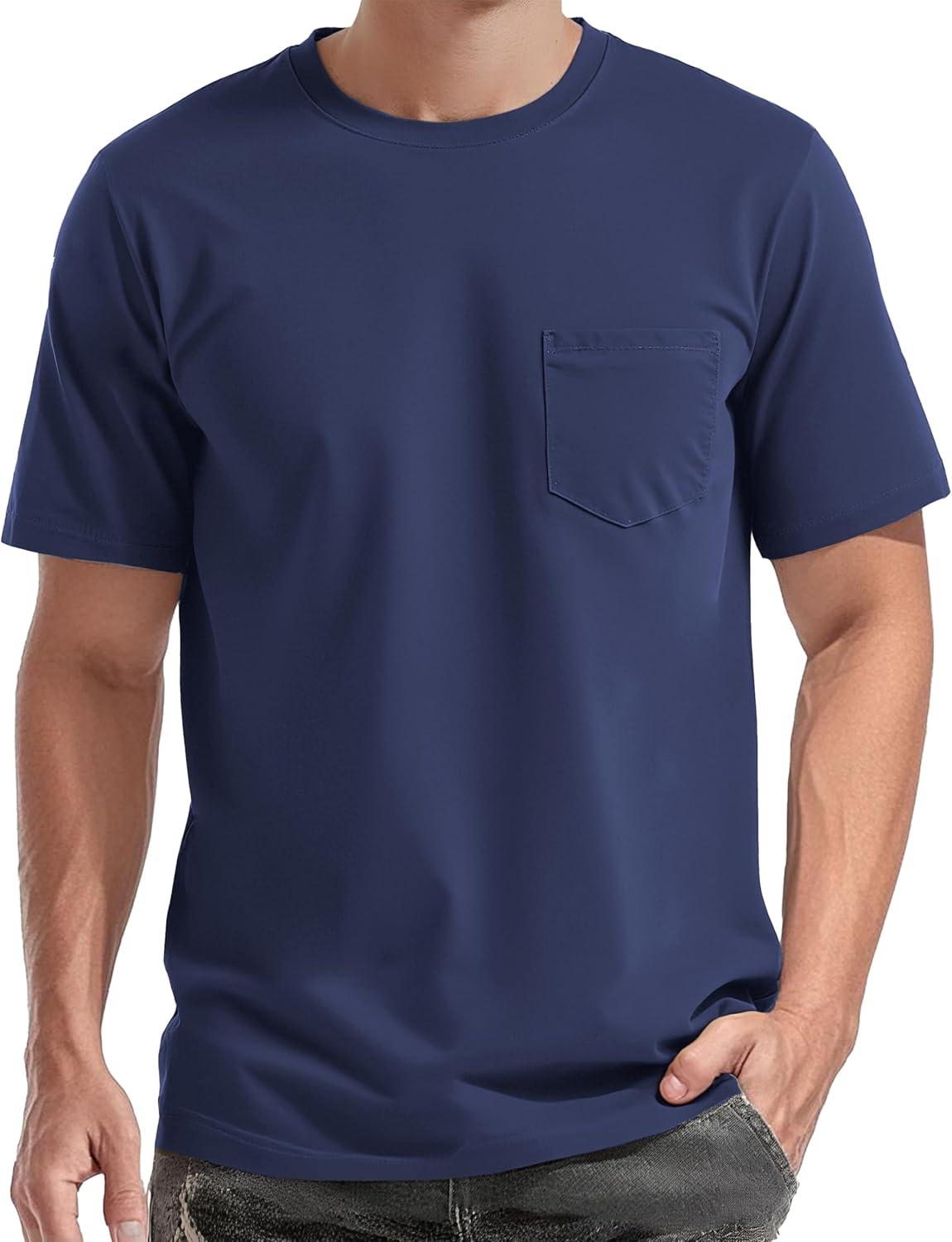 EKLENTSON Men's Cotton Pocket T-Shirts Short Sleeve Summer Tee Shirts Crew Neck Lightweight Basic Tees Casual Plain Tops