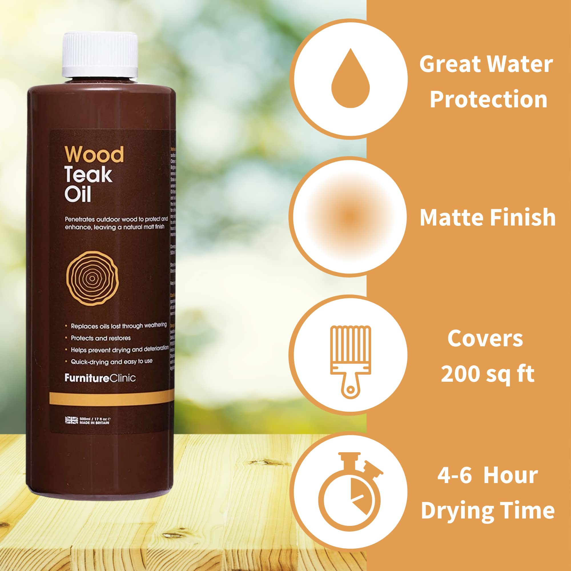 Buy Furniture Clinic Teak Oil (500 ml) Wood Oil Protects Outdoor