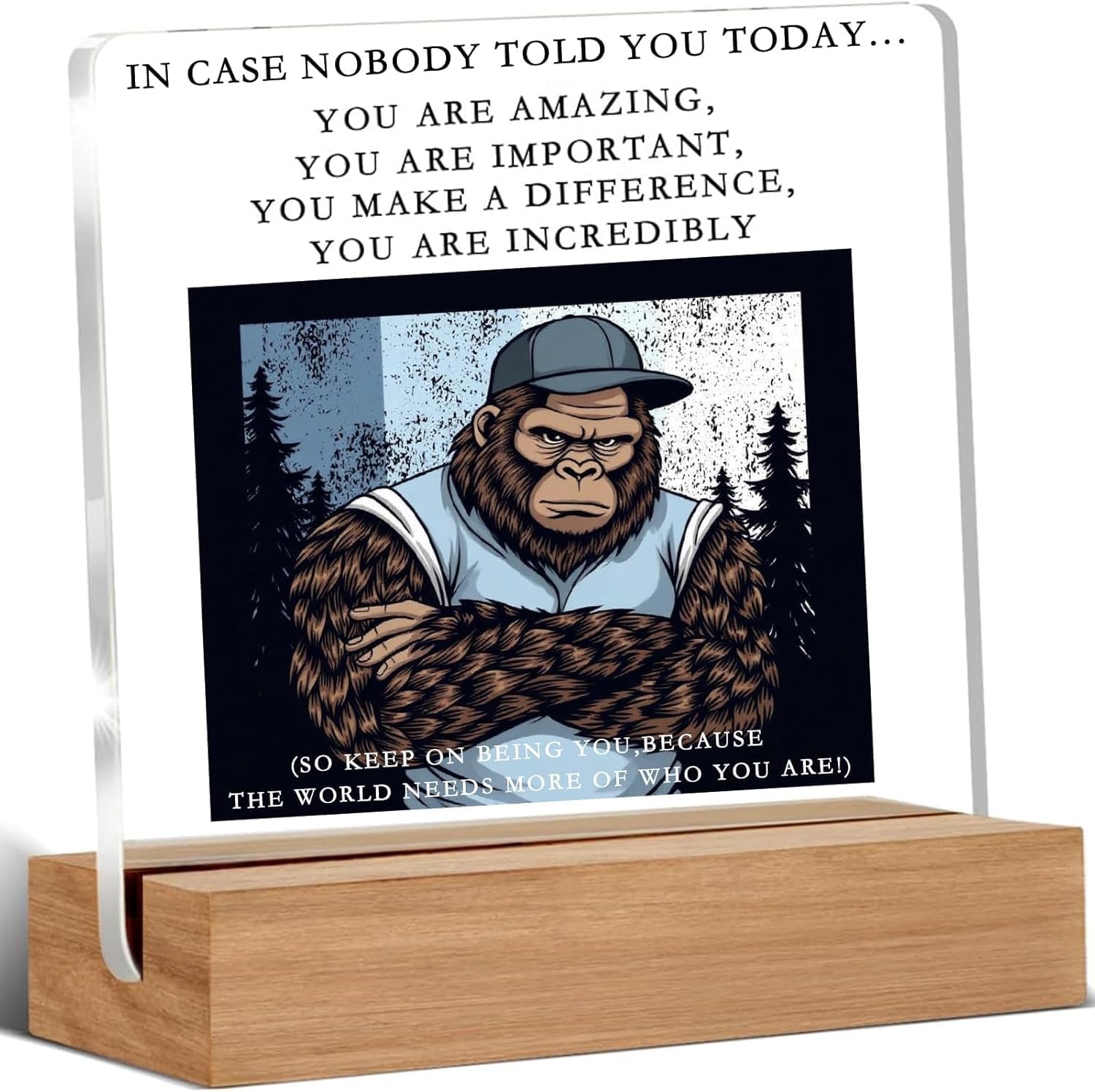 Sasquatch Inspirational Gifts Ideas for Him - Encouraging Appreciation Message Desk Decor Keepsake Gift for Men Dad Husband Who Feel Unseen, Meaningful Emotional Support Just Because Gifts from Family
