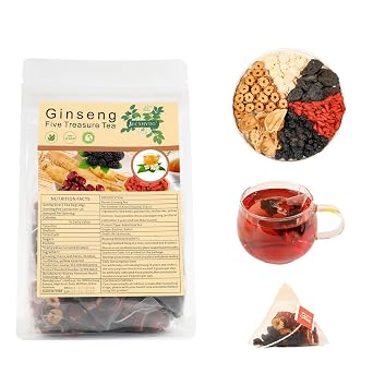 ECXHYDG Ginseng Five Treasures Kidney Tea, Traditional Chinese Herbal TeaBags, Natural Chinese Herbal Kidney Cleanse Detox Teabag for Men and Women1 Pack/25 Bags