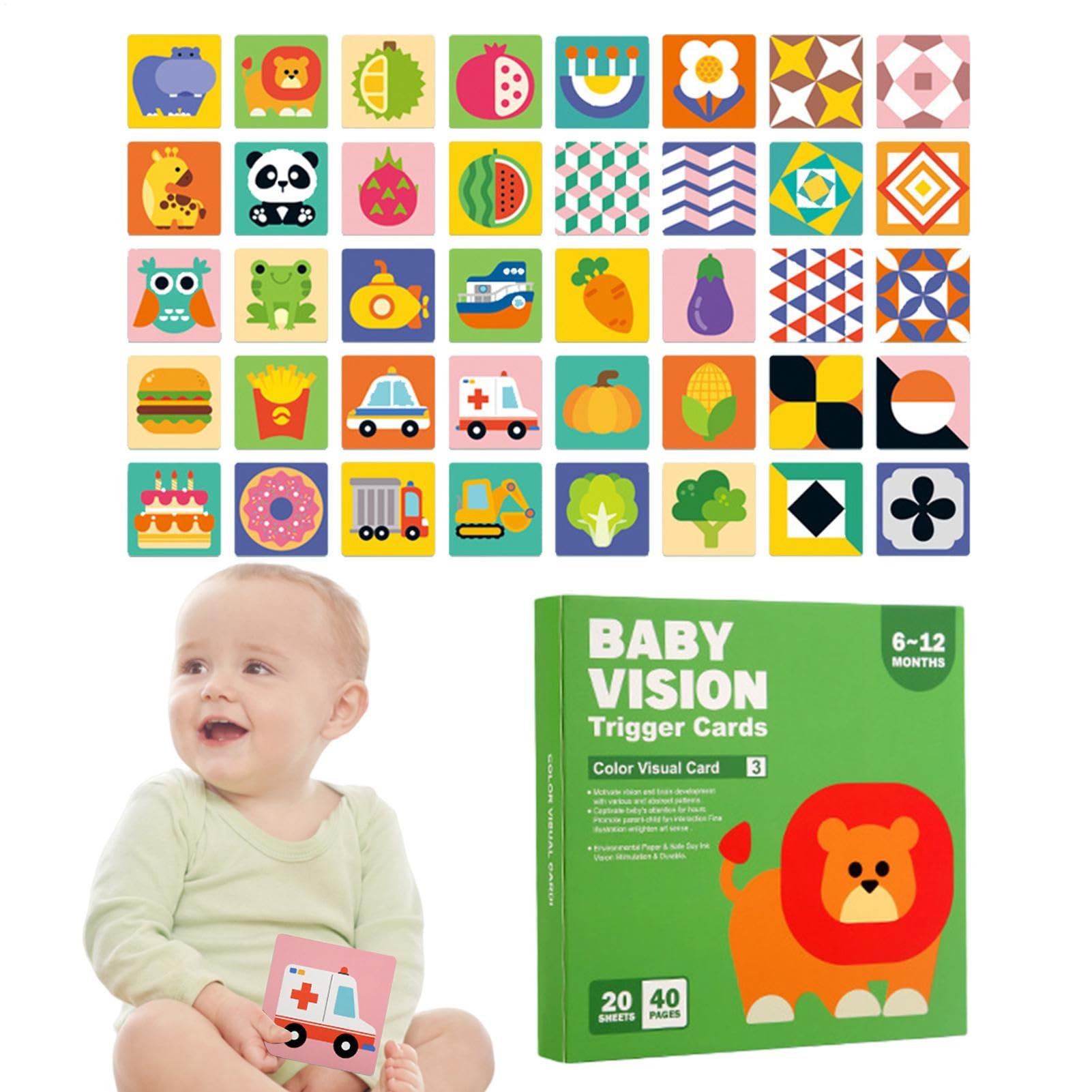 High Contrast Cards | Black and White Learning Activity Cards | Learning Activity Cards, Contrast Cards for Brain Development