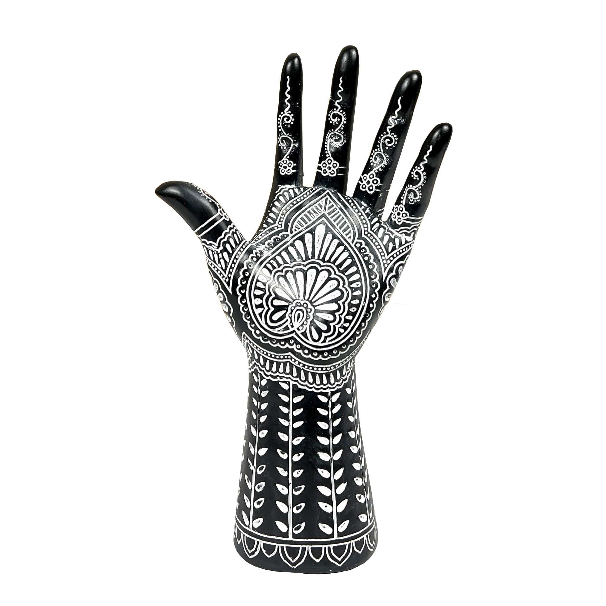 Alfie Francis Women's Black 20.5Cm Tall Henna Hand Ornament For Living Room Modern Sculpture Statue Unusual Quirky Home Decor