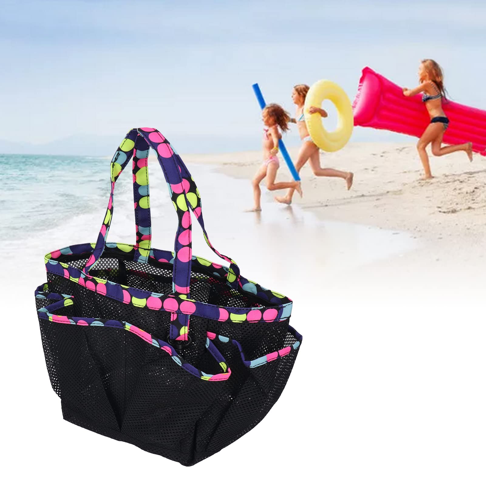 Leapiture Poolside Tote Bag Quick Dry Travel Beach Bag Portable Swim Gear Storage Bag for Beach Travel Swimming Pool (Black)