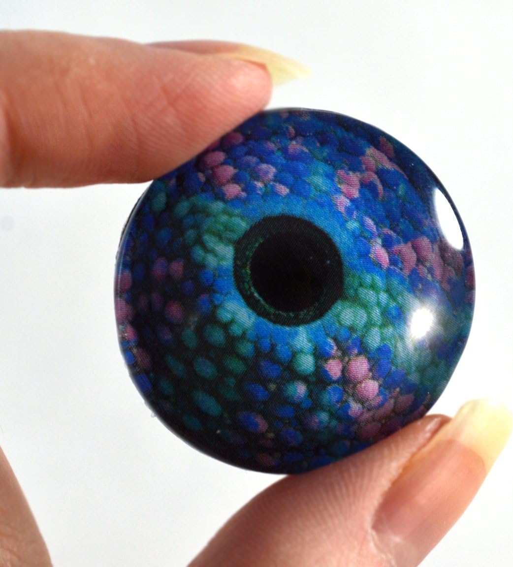 30mm Colorful Rainbow Eyes Wholesale Glass Eye Fantasy Cabochons for Jewelry Sculptures or Craft Making 5 Pairs Bulk Lot