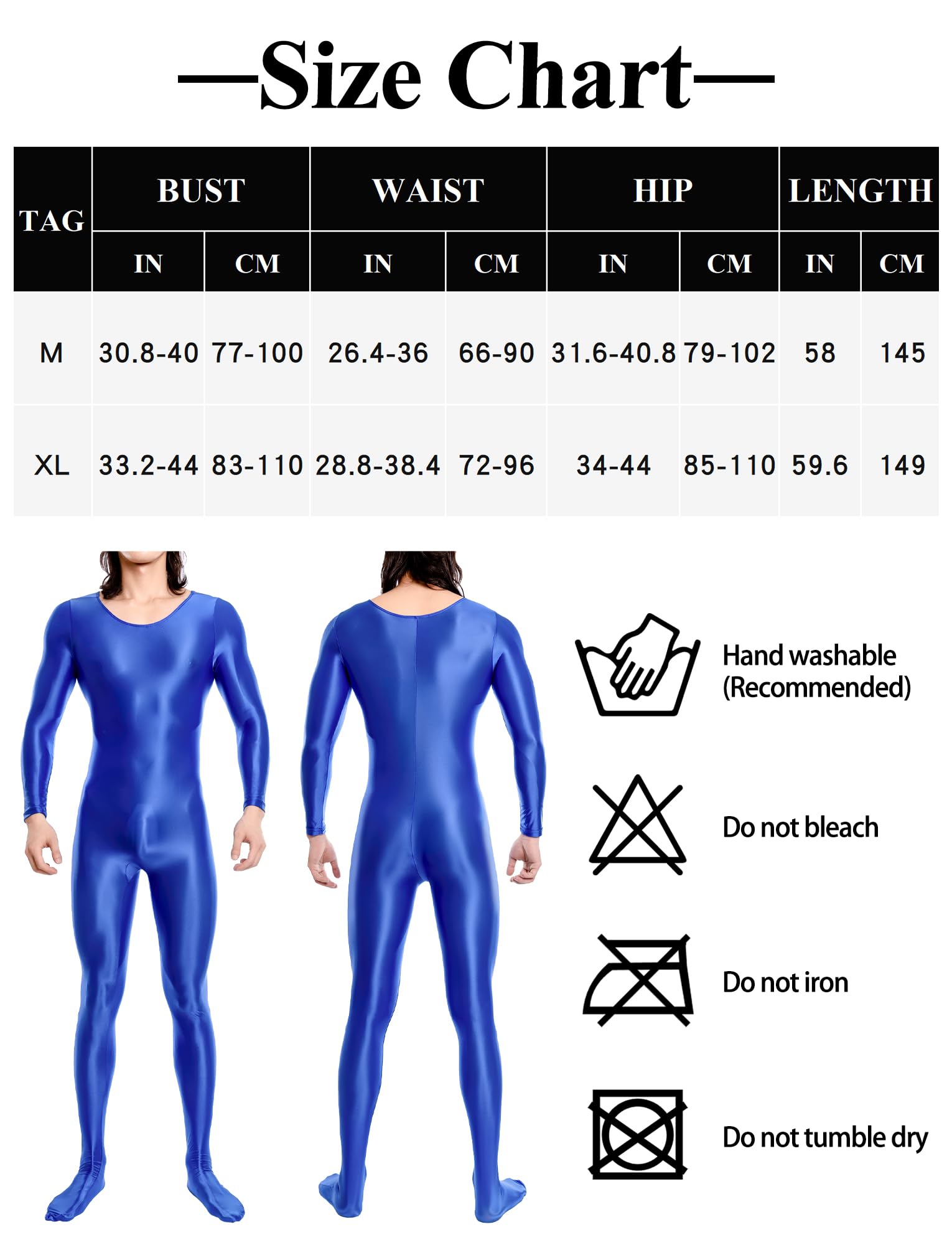 Amazon | Maeau ボディスーツ 光沢 レオタード メンズ 全身