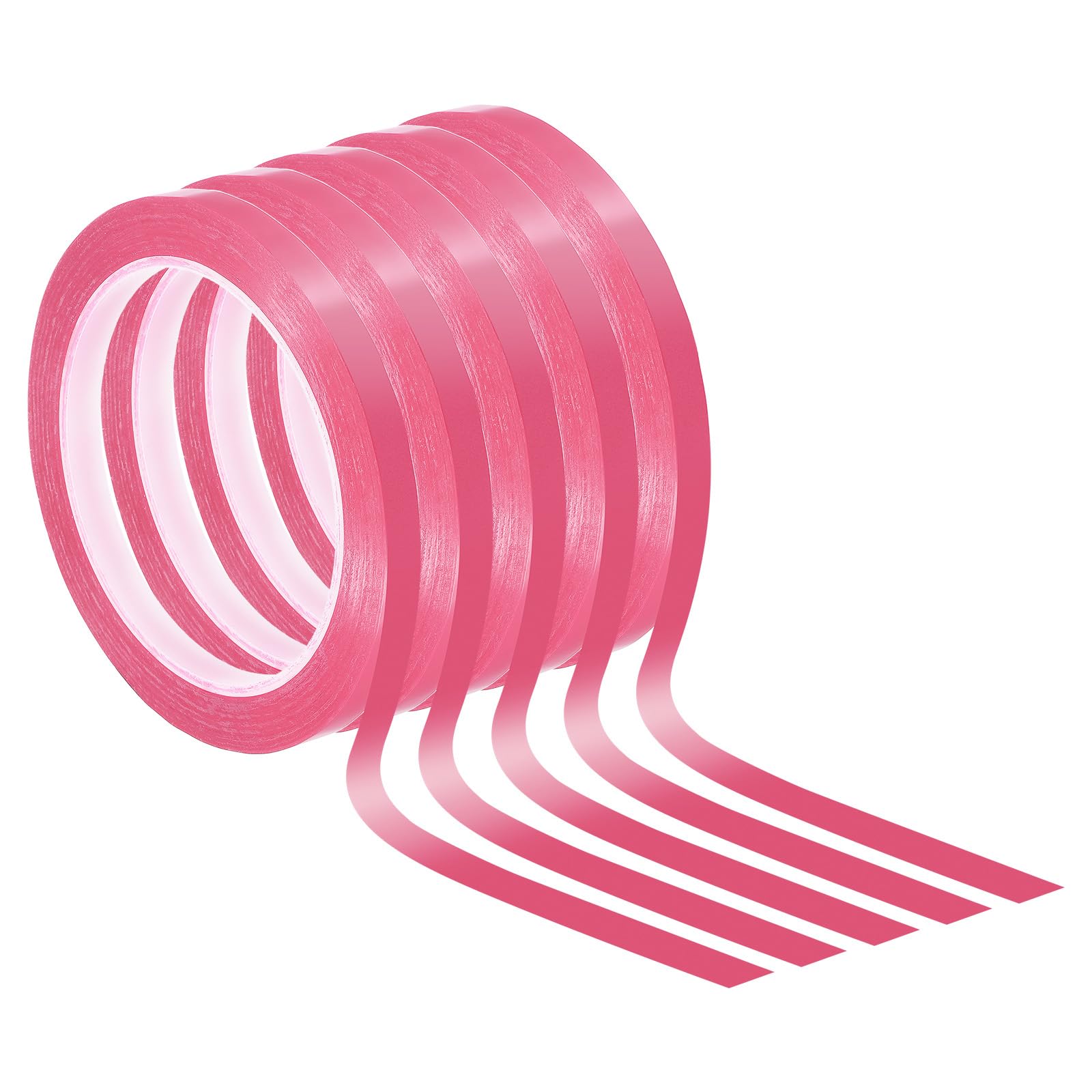 PATIKIL 11/32"(9mm) Whiteboard Tape, 5 Pack Thin Dry Erase Tape 72 Yard(66m) for Graphic Chart Marking DIY Art, Pink