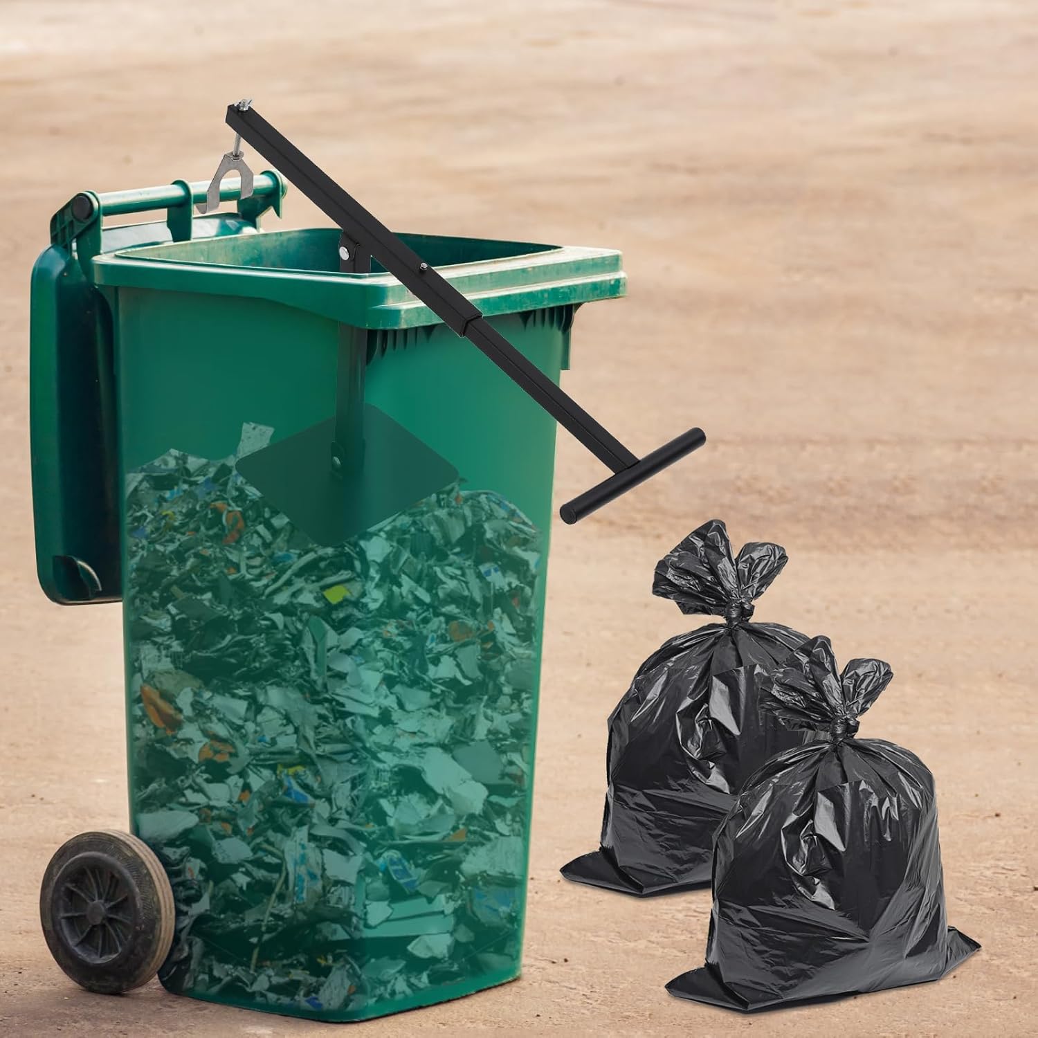 Manual Trash Compactor for Standard Bags – Portable Hand-Powered Stainless Steel Garbage Compactor for Kitchen, RV, Camping, Garage