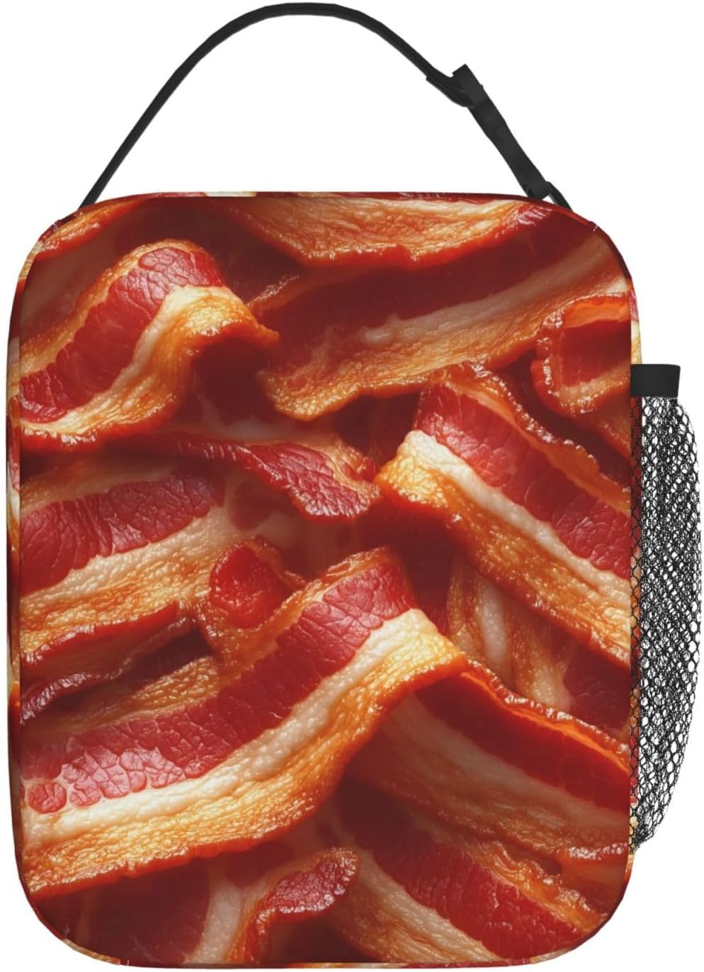 Reusable Bacon Lunch Box for Kids Girls Boys Women Adult, Insulated Fun Food Lovers Lunch Bag,Polyester Cooler Handbags Case for School Picnic Work Travel Beach or Hiking - Image 3