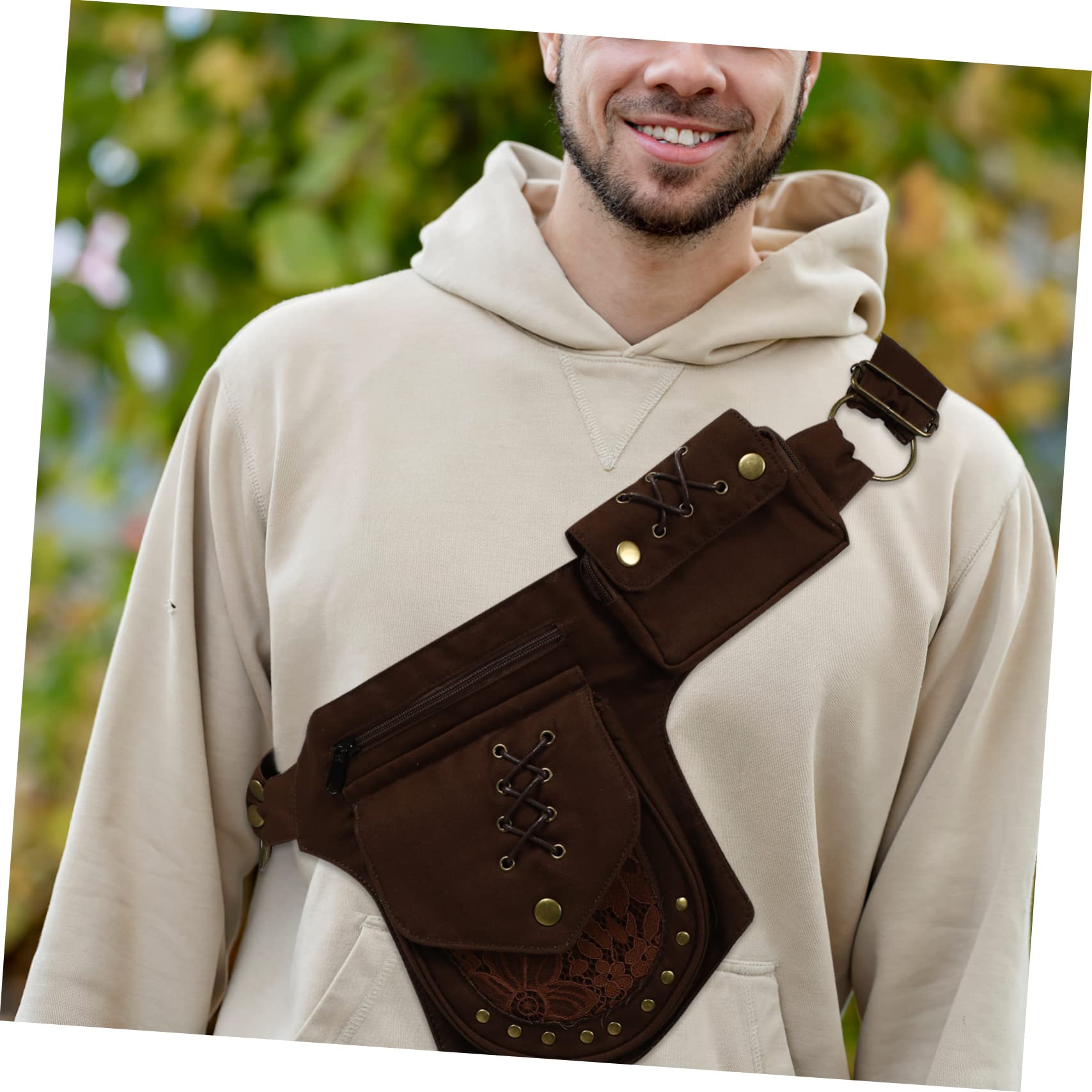 Kisangel Marsupio Vintage Porta Cellulare da Uomo e Donna, Borsello a Tracolla Tasche, Leggero, per Attività All'aperto e Allenamento