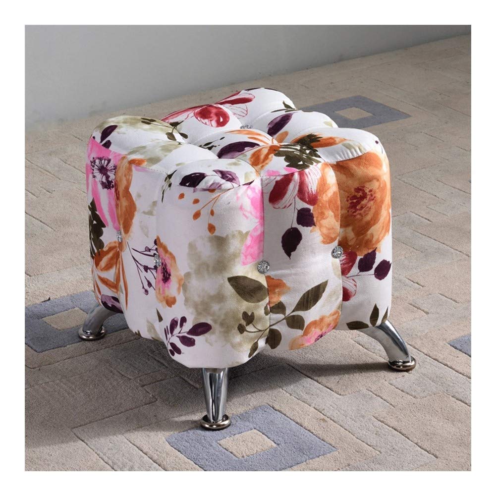 Dressing tabouret haut de gamme en tissu et finitions fer forgé noir
