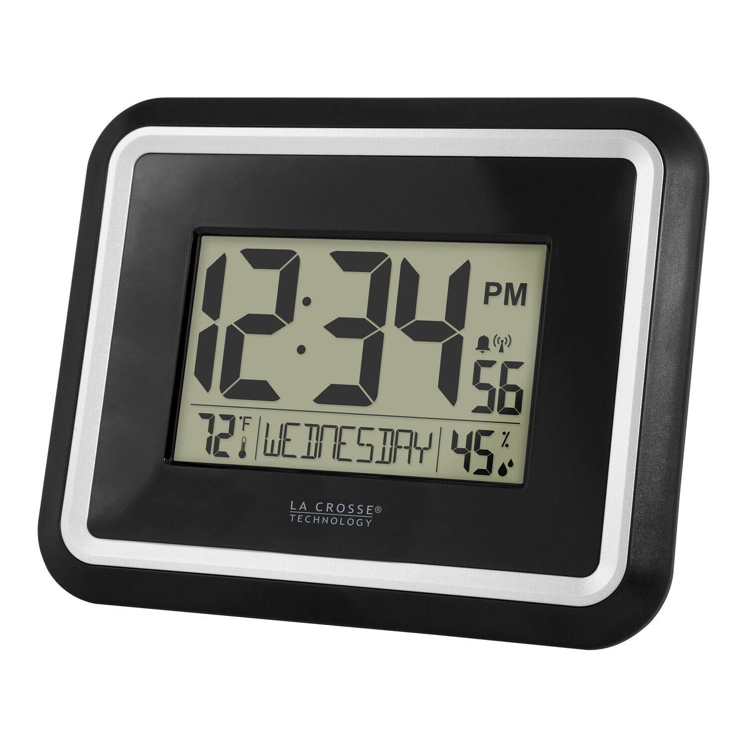 La Crosse Technology BBB84022 Atomic Digital Wall Clock with in Temp & Humidity