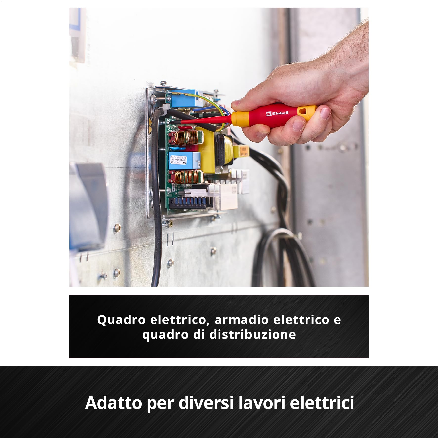 Originale Einhell E-Case Inserto Cacciaviti 17 pz (Set Cacciaviti, Tappo Battente, Forma Compatta, Cappuccio Rotante, Profilo Stella, Cromo Vanadio, Sistema E-Case)