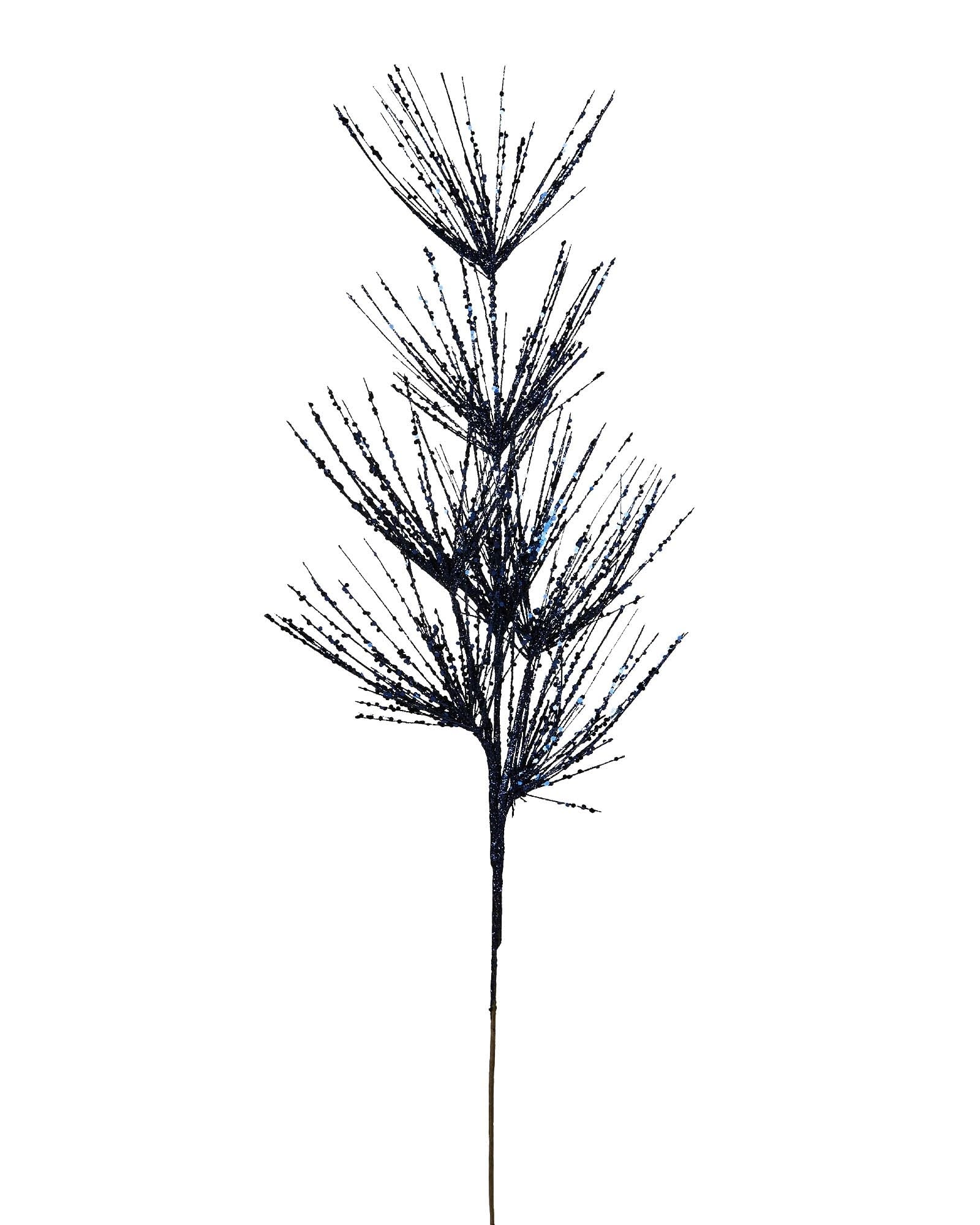 Navy Blue Glitter Firework Christmas Spray – 74 cm Decorative Stem for Wreaths & Garlands