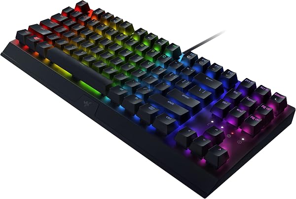 Razer Razer BlackWidow V3 Tenkeyless (Green Switch) - Mechanische Gaming-Tastatur ohne Ziffernblock (Klickende Mechanische Switches, Kompakt, Voll Programmierbare Tasten) QWERTZ DE-Layout | Schwarz in use