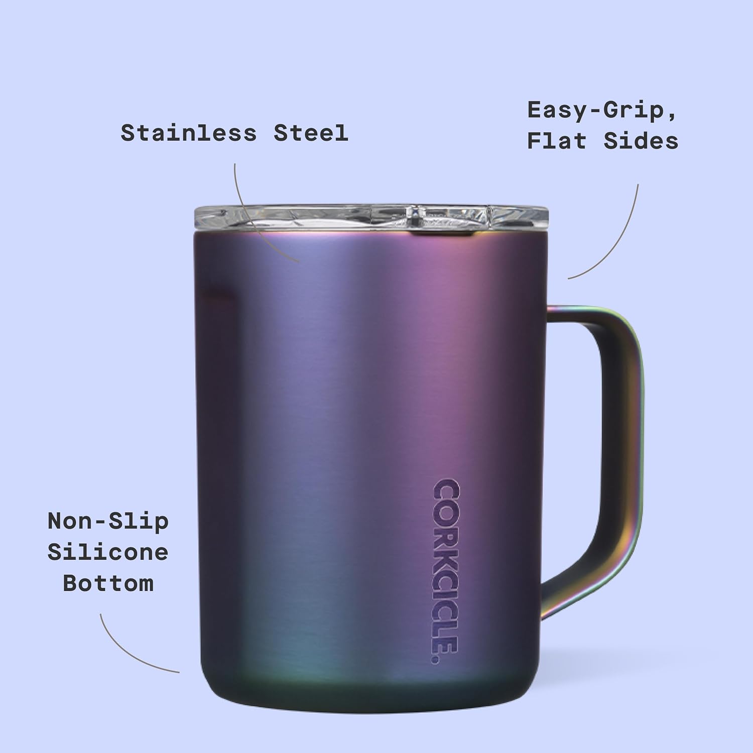 Corkcicle Classic Coffee Mug - Triple Insulated Stainless Steel for Travel - Shatter-Proof Lid - Keeps Drink Hot Over 3 Hours - Holiday Mug Gift - Great for Gifting Warmth - 16 oz - Dragonfly - Image 4