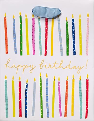 Miniatura 2 de Papyrus Bolsa de regalo de cumpleaños de 9 pulgadas, velas de feliz cumpleaños (1 bolsa)