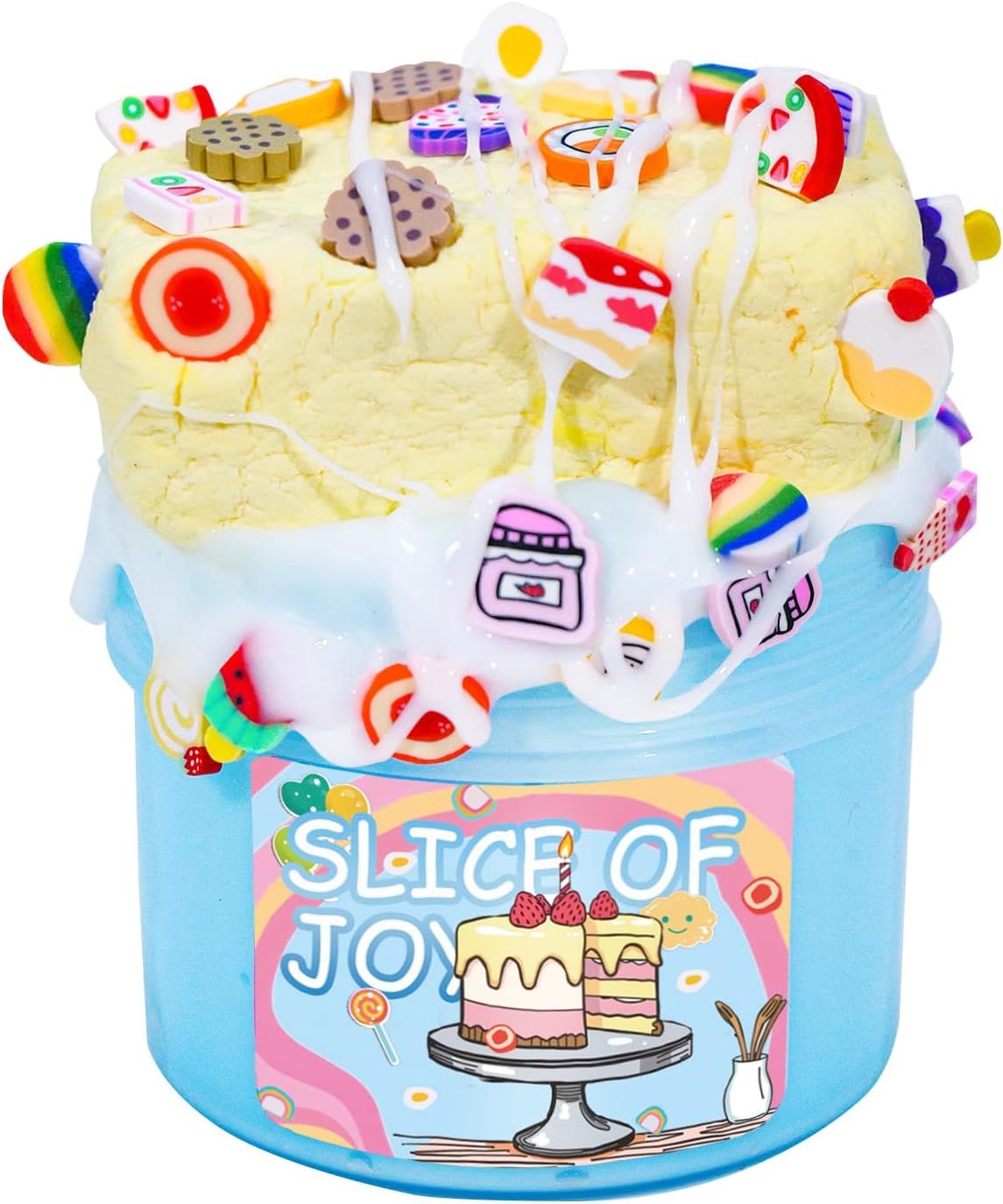 Slice of Joy Butter Slime Kit,DIY Clay Cake Themed Base Slime(7oz),Thick and Glossy Textured - Handmade - ASMR