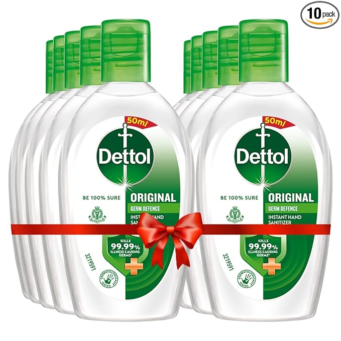 Dettol Original Germ Protection Alcohol based Hand Sanitizer, 50ml, Pack of 10