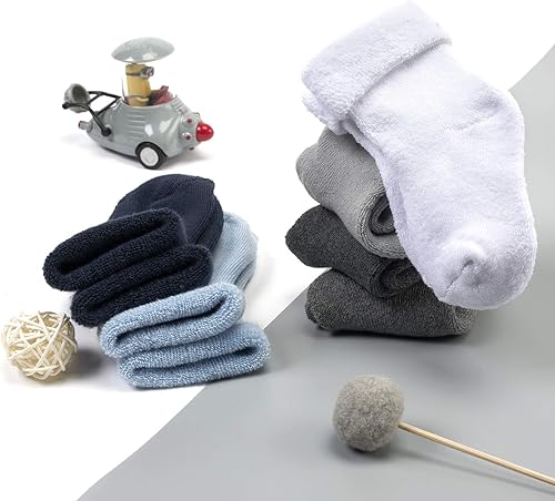 Miniatura 5 de JAKIDAR 6 pares de calcetines de bebé para recién nacido, calcetines gruesos y cálidos de algodón