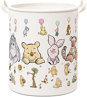 Classic Bear Kids Room Storage Basket With Waterproof PE Coating, Foldable Large Canvas Laundry Hamper, Kids, Boys And Girls Storage Baskets Suitable For Nursery Bathroom And Bedroom-A17