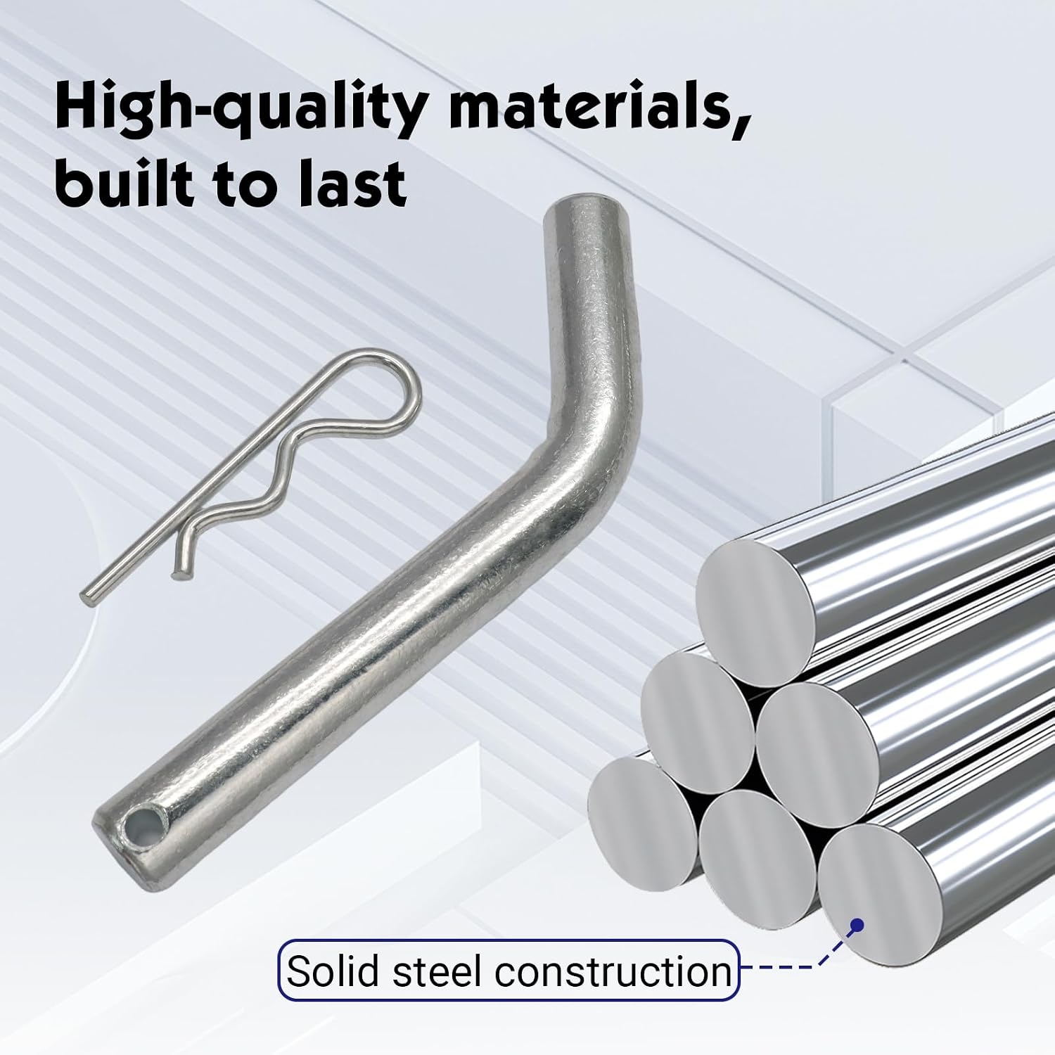 4 Pack Trailer Hitch Pin 5/8 Inch, Heavy Duty Tow Hitch Pin with Safety Clips, Made of Alloy Steel, Fits 2 or 2-1/2 Inch Receiver, Suitable for Trailer Tow Truck