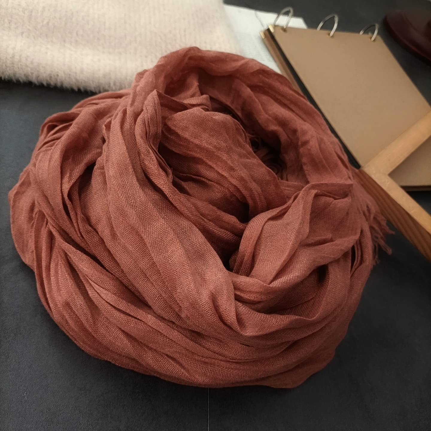 3 Packs Cotton Hemp Shawl Wrap Long Head Neck Scarf for Women and Men Lightweight Four Season Use - Image 9