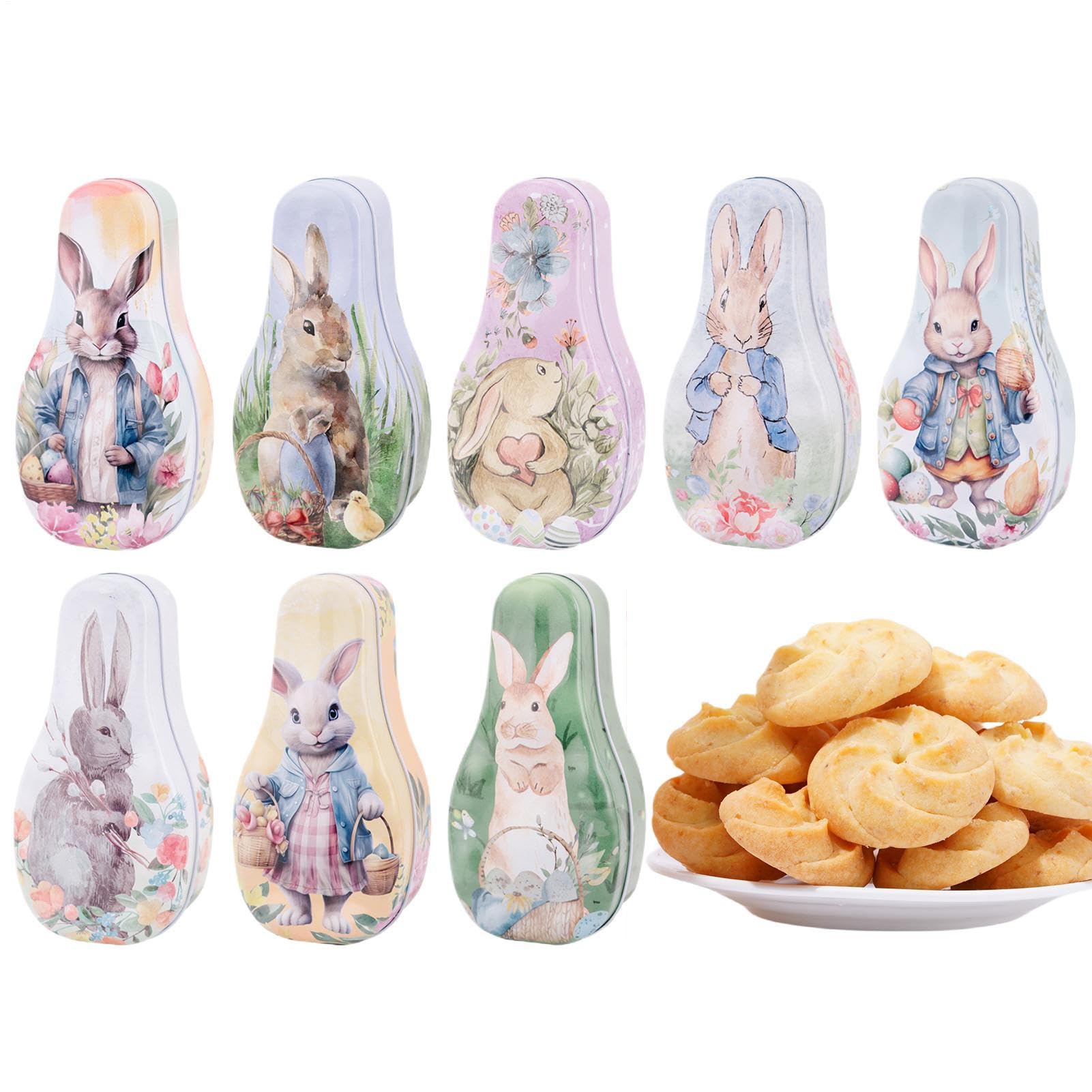 Boîtes De Pâques Avec Couvercles Conteneur À Biscuits 8 Pièces