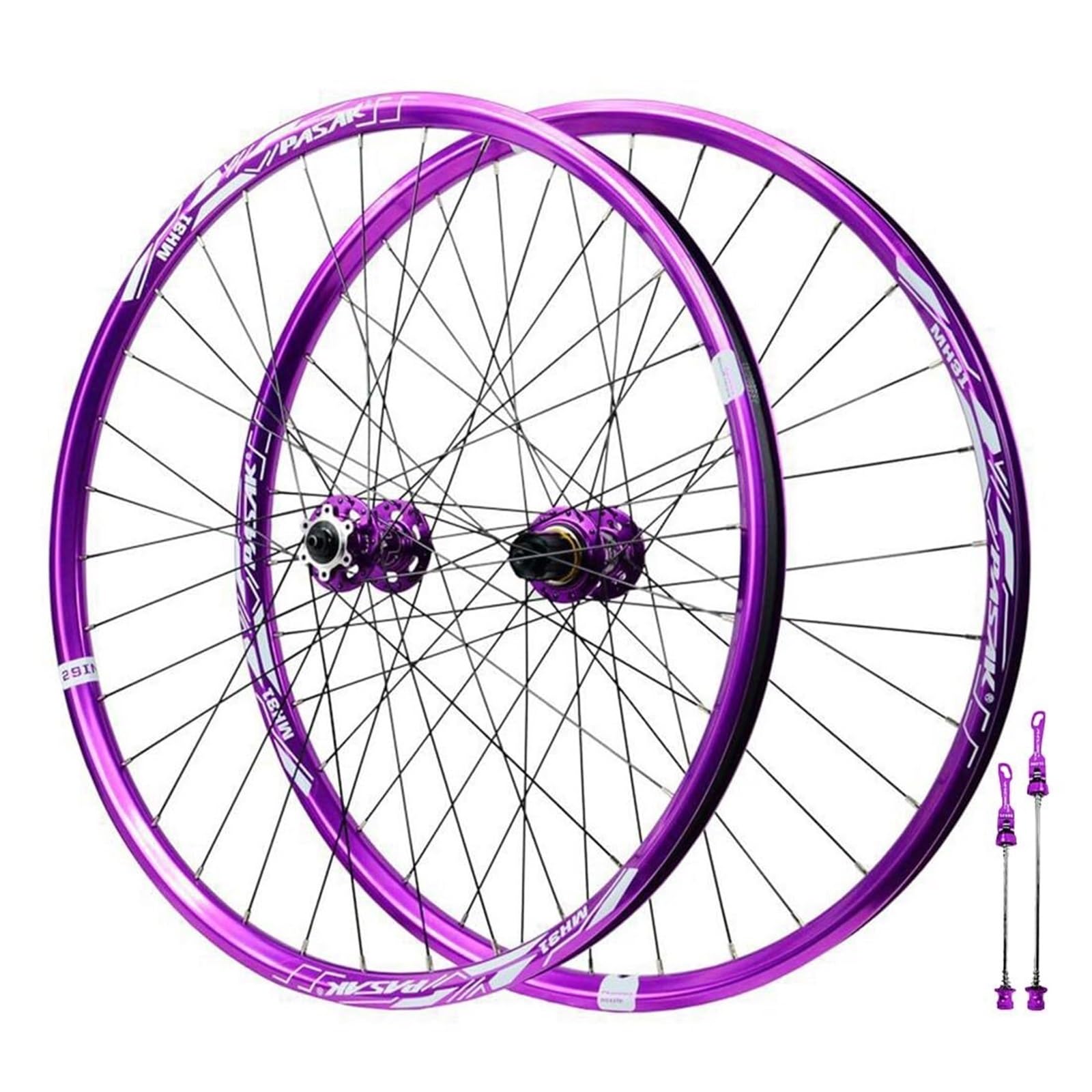 HBSSP Mountain Bike Wheelset 26" 27.5" 29" MTB Wheels Disc Brake Front Rear Wheel Set Quick Release 100/135mm 32H Ultralight Aluminum Alloy Rim for 7-12s Cassette(Purple Wheelset,26'')