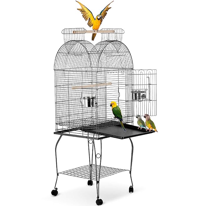 Buy IKAYAA Large Bird Cage, Bird Cage for Parakeets, Cockatiel Cage