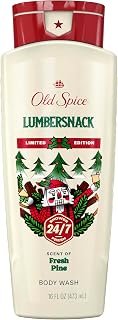 Old Spice Holidudes LumberSnack Body Wash for Men - Fresh Pine Scent, 24/7 Holiday Freshness, Rich Lather, 16 oz Limited Edition Stocking Stuffer