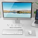 J JOYACCESS Wireless Keyboard and Mouse Combo,2.4G Slim Wireless Keyboard Mouse-Portable, Full Size, Ergonomic, 2400 DPI,Extreme Power Saving,Sleek Design-White+Silver