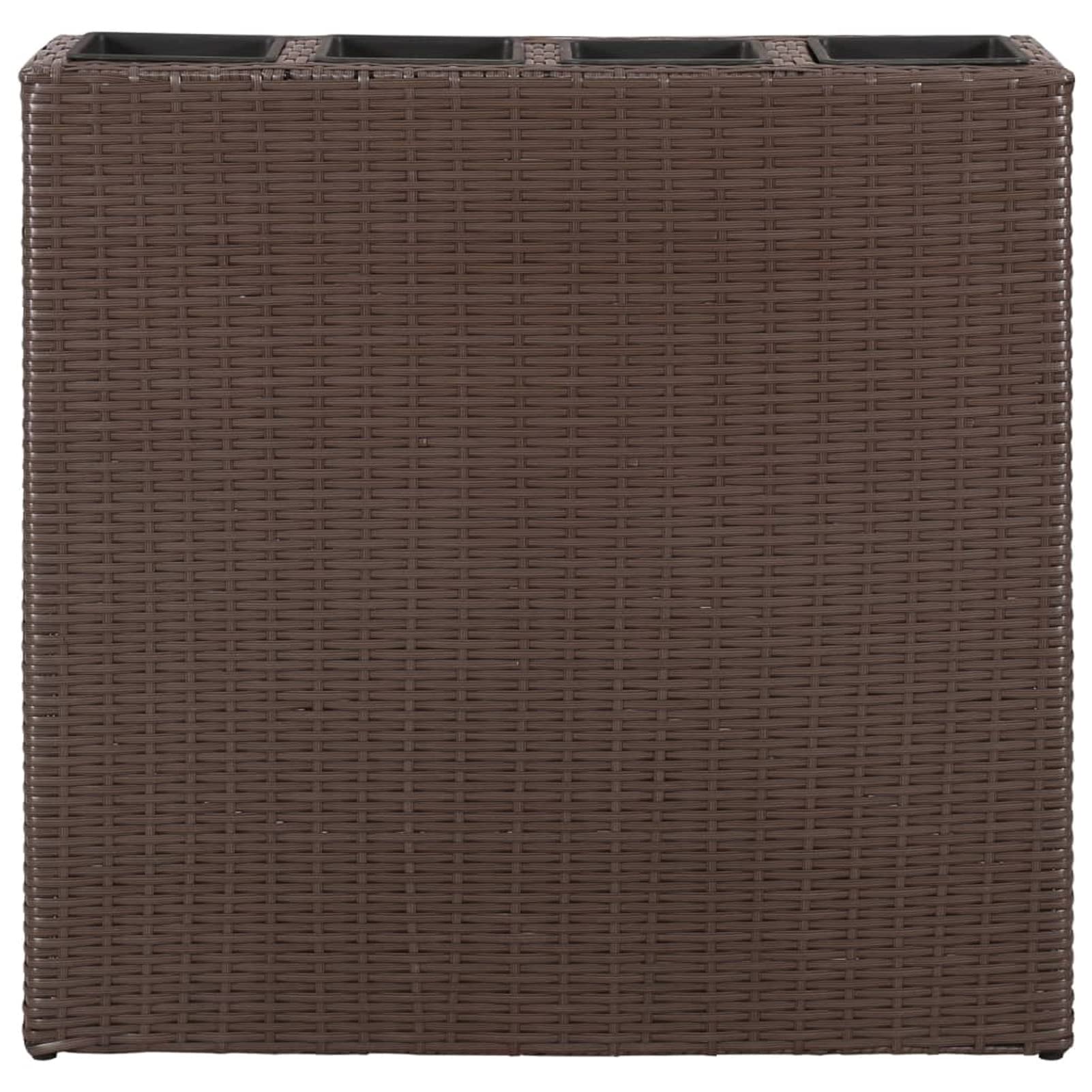 Arriate con 4 maceteros 2 Unidades, Mesa De Cultivo, Huerto Domestico, Cultivo De Plantas Aromaticas, Arriate De Jardín, de ratán sintético marrón